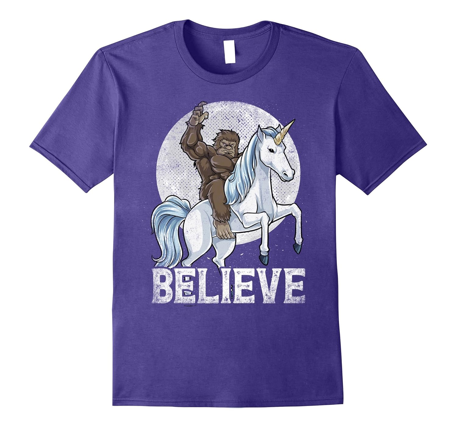 Bigfoot Riding Unicorn T Shirt Funny Sasquatch Vintage Tees-ANZ