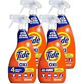 Tide Laundry Stain Remover Spray with Oxi | Stain Remover for Clothes, Carpet, Upholstery, Pet Bedding, &amp; More | Stain Treater Spray for Tough Stains from Wine, Coffee, Grease | 22 Fl Oz (Pack of 4)