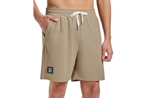 Susclude Mens Waffle Shorts Summer Casual 7" Textured Knit Drawstring Elastic Waist Comfy Short with Pockets Beach Vocation