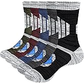 YUEDGE Mens Socks Sweat Wicking Anti Smell Cotton Cushioned Crew Casual Everyday Work Socks for Men, 5 Pairs