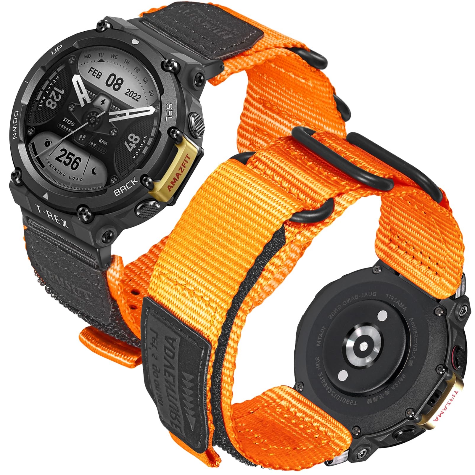 torbollo Watch Bands Compatible with Huami Amazfit T-Rex/T-Rex 2/T-Rex Pro/T-Rex Ultra, Rugged Nylon Sports Strap With Woven Loop Design