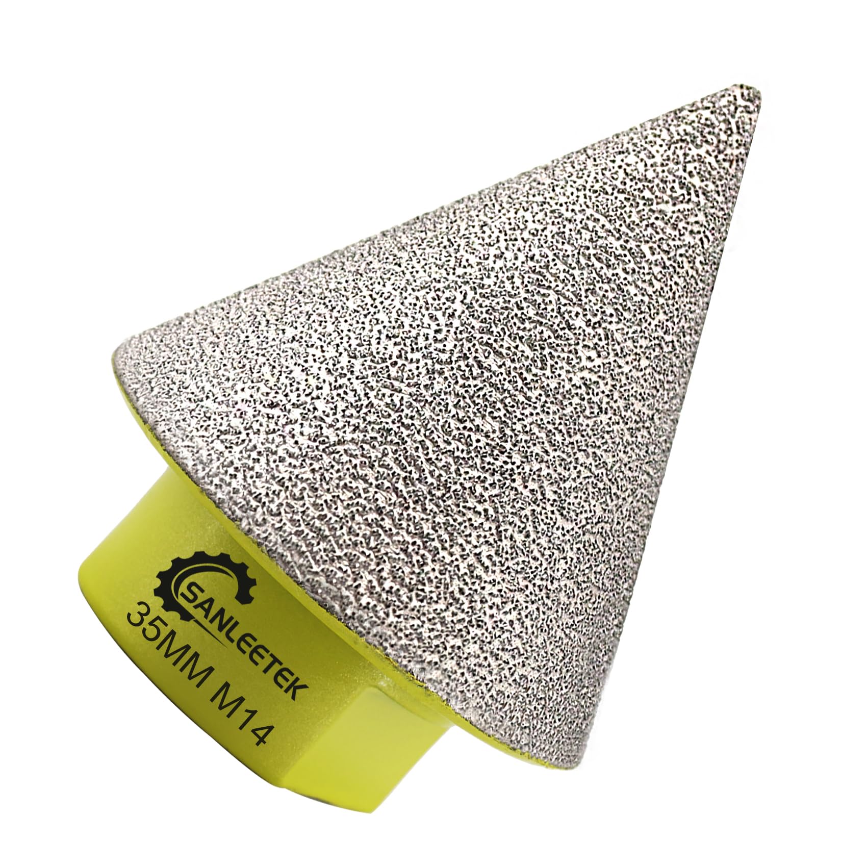 Diamond Beveling Chamfer Bits 35mm SANLEETEK Cone Tile Bits for Shaping Enlarging Grinding Existing Holes in Ceramic Tile Porcelain Marble Granite M14 Thread