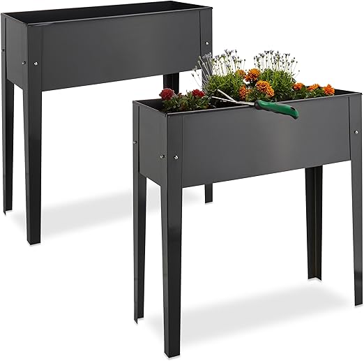 Relaxdays Set de Dos huertos urbanos, Recipientes para Plantas ...