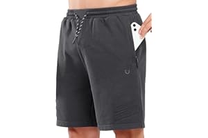 NORTHYARD Men's Cotton Casual Sweat Shorts Athletic Running Short with Zipper Pockets 7" Workout Gym Lounge for Mens