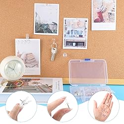 200 Pieces Push Pins Set, 5 Types Clear Thumb Tacks
