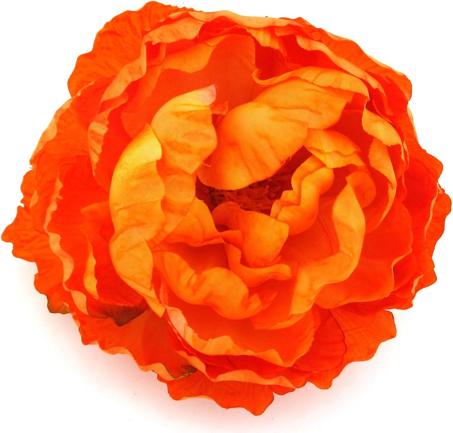 Amazon Com Full 5 Tangerine Orange Peony Silk Flower Hair Clip With Teeth Clothing