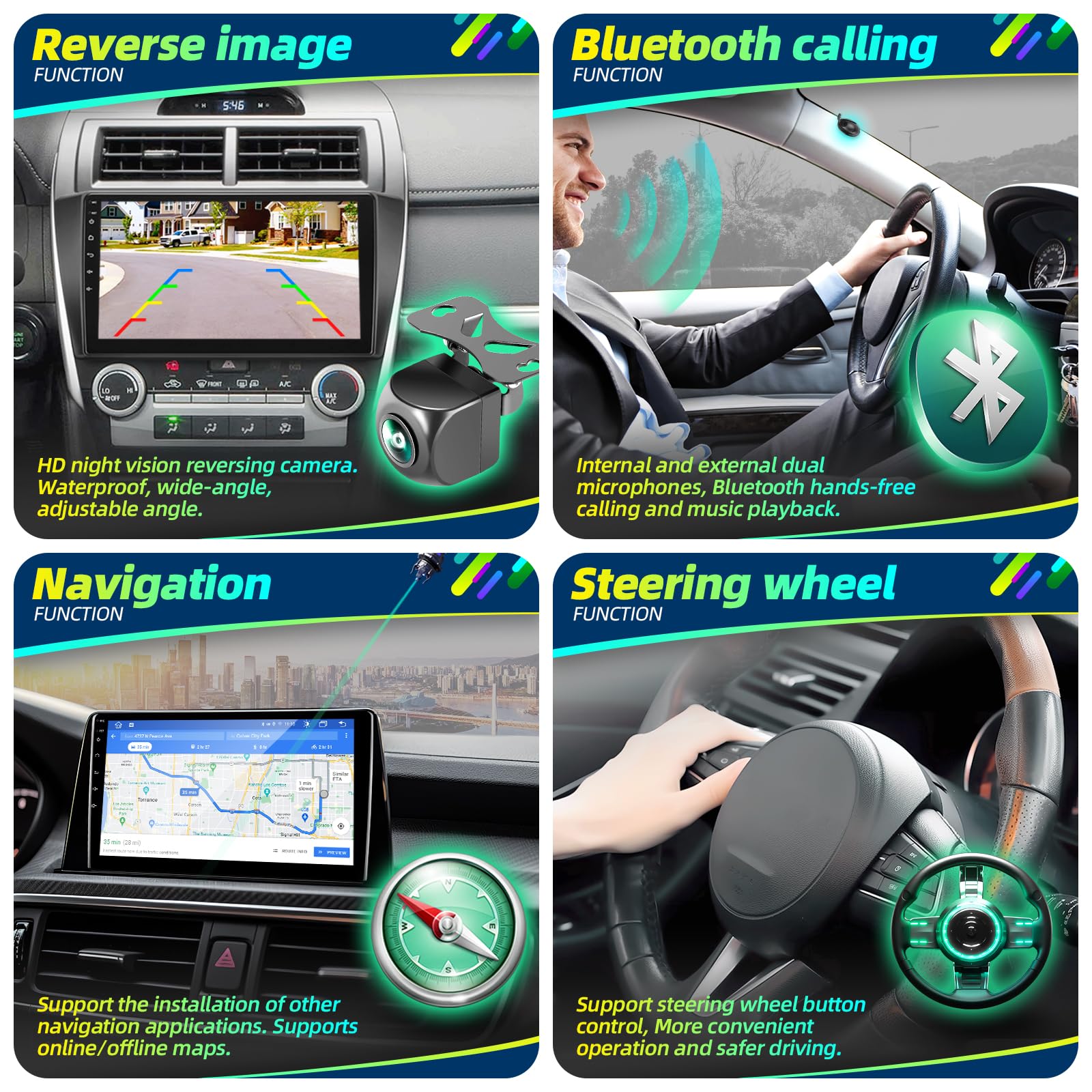 for Toyota Camry 2012 2013 2014 Upgrade Android Radio Compatible with Wirelessly Carplay Android Auto Car Stereo Bluetooth Navigation Touch Screen GPS 8core 4GB RAM 64GB Head Unit Media Player