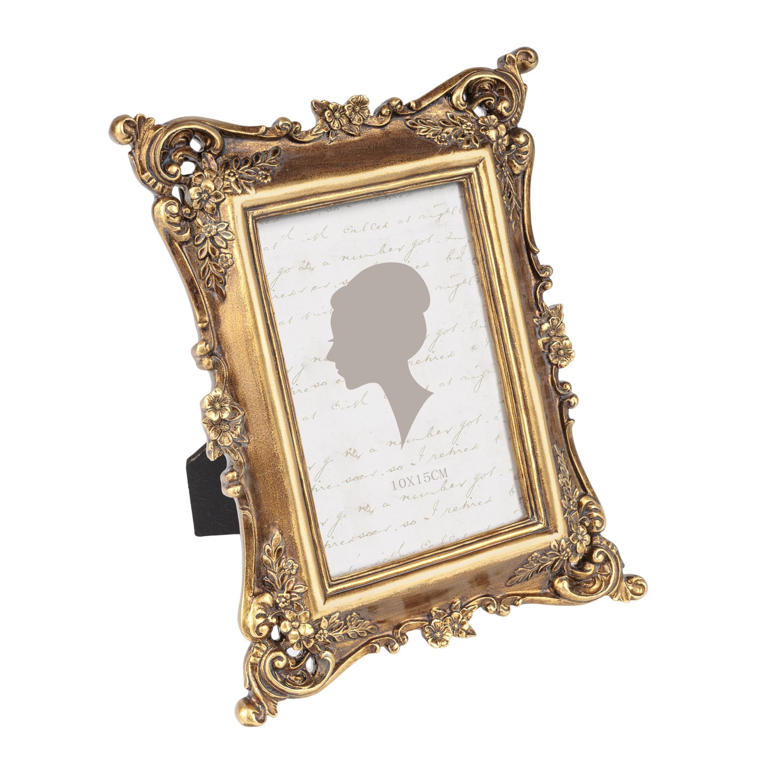 Vintage Picture Frame 4x6 Inch, Luxury Antique Photo Frames, Tabletop Wall Hanging, Bronze Gold — image 1