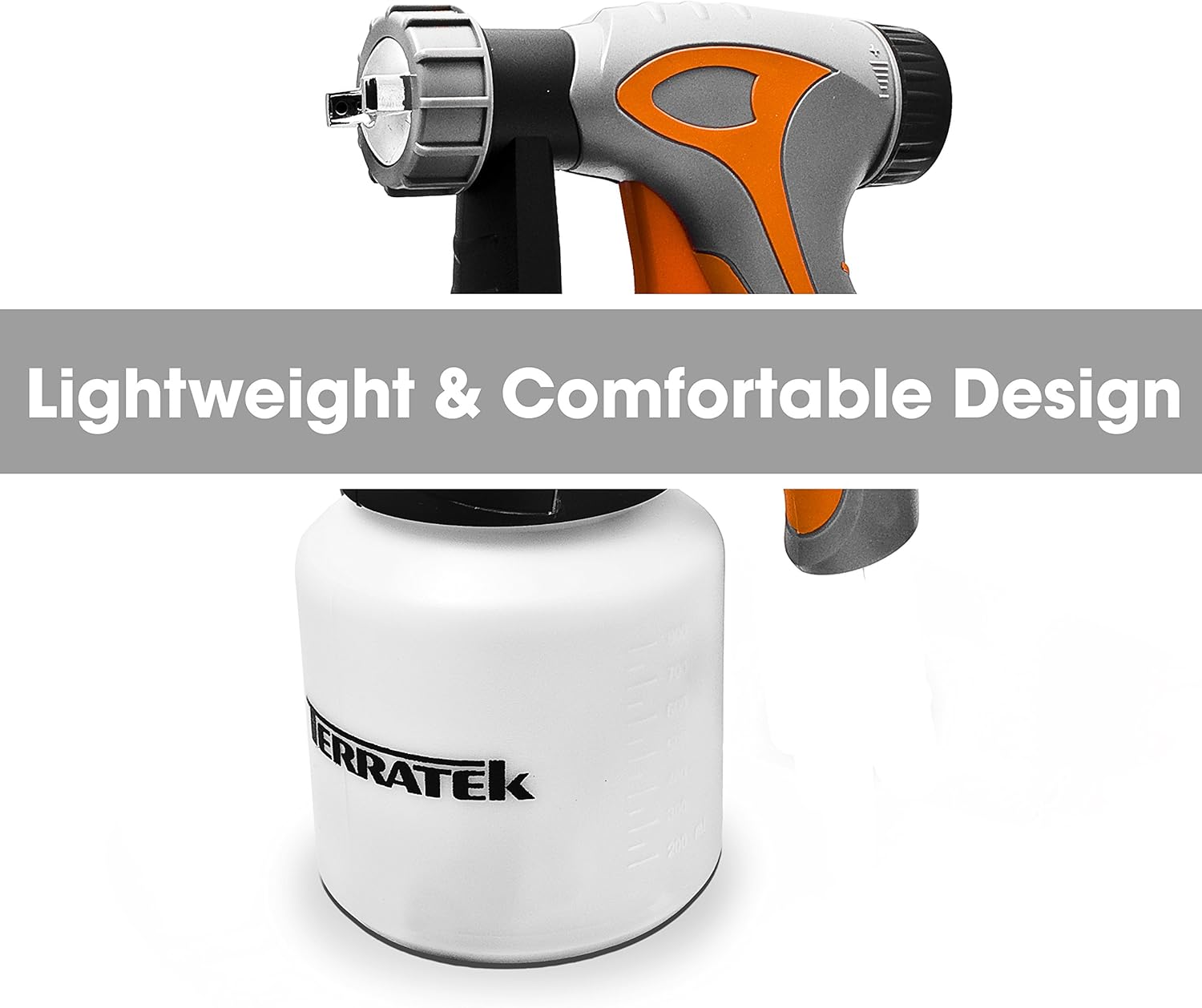 Terratek Paint Sprayer, 650W DIY Electric Spray Gun with 3 Spray Patterns, 2 x 800ml Paint Cups - Image 3