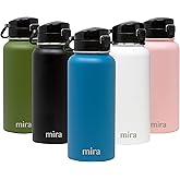 MIRA 32 oz Insulated Water Bottle - Stainless Steel Thermo with One-Touch Quick-Open Spout - Double Wall Hot & Cold (24Hr Cold/12Hr Hot) - Hawaiian Blue