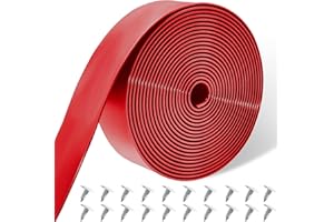 Lumpro Vinyl Straps for Patio Chair Repair Kit 2'' Wide 10 Ft Long Replacement Straps + 20 Free Rivets for Outdoor Lawn Furniture Chaise Lounge Repair (Red)
