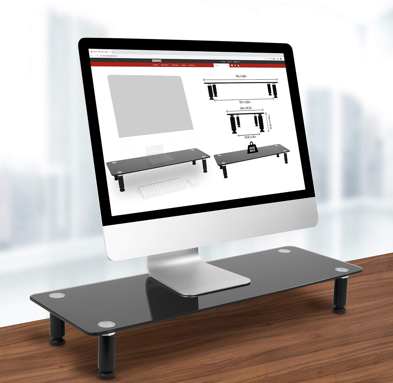 Duronic Monitor Stand Riser DM052-2, Black, 56 x 24 cm - Image 5
