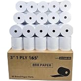 (40 Rolls) 3" x 165' 1 Ply Bond (Non &ndash;Thermal) Made in USA STAR SP 700 Kitchen Printer Paper POS Receipt Cash Register for SRP 275 SMP 200 TMU200 MP500 NCR 2174 XR200 IMPACT Printers Requires Ribbons