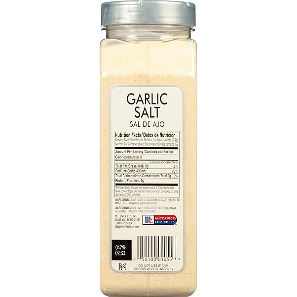 MCCORMICK CULINARY GARLIC SALT, 41.25 OZ