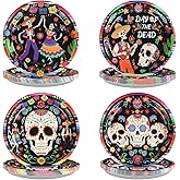 60Pcs Halloween Day of the Dead Skull Paper Plates 9