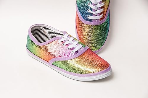 rainbow sequin sneakers