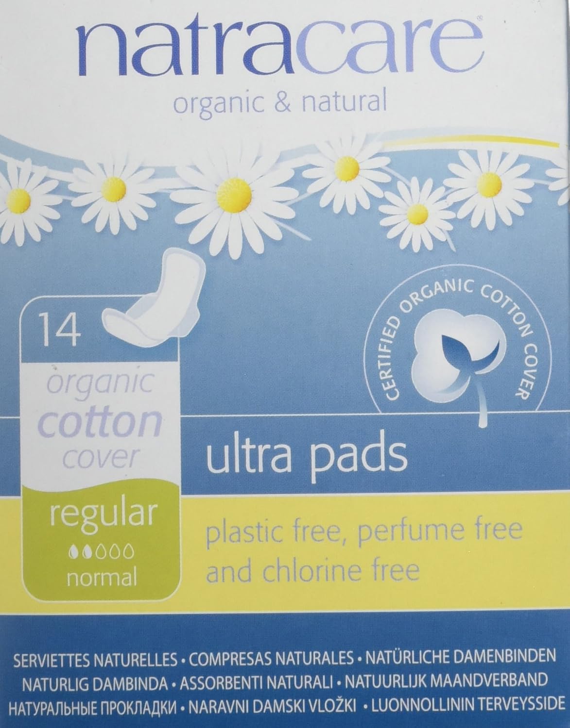 Natracare Natural Ultra Pads with Wings, Regular,14 Count