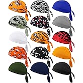 Foaincore 15 Pcs Do Rag Skull Cap Cooling Helmet Liner Sweat Wicking Head Wraps Bandana Beanie for Men Women