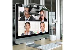 ILOKNZI Portable Mini Teleprompter with Remote Control and Free Teleprompter APP, for Laptap and DSLR Camera, for Online Meeting and Making Videos