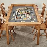 Board Game Table with Removable Table Top, Seats 4 to 6 Players with 57in x 33in Play Area, Includes Play Mat, Detachable Cup