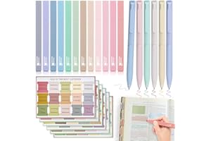 DazSpirit Bible Journaling Kit, 12 Pastel Bible Highlighters and 6 Pens with 90 Laminated Bible Tabs, Bible Study Kit for Women & Men Office School, Bible Study Supplies
