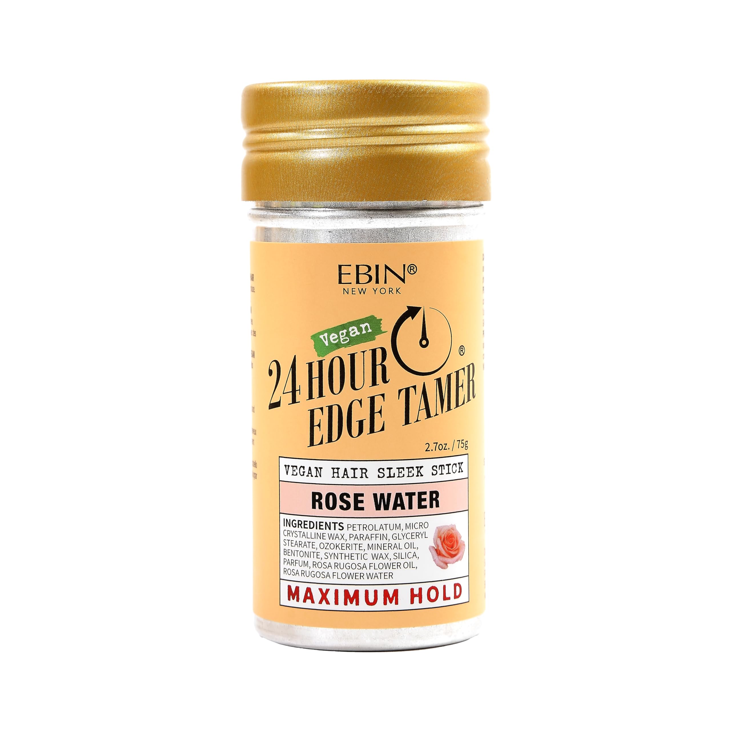 EBIN NEW YORK 24 Hour Edge Tamer Vegan Hair Sleek Stick (2.7oz/75g) - Rose Water