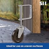 Select Hardware 4" Heavy Duty Swivel Gate Castor Wheel - Spring Loaded Black view 5