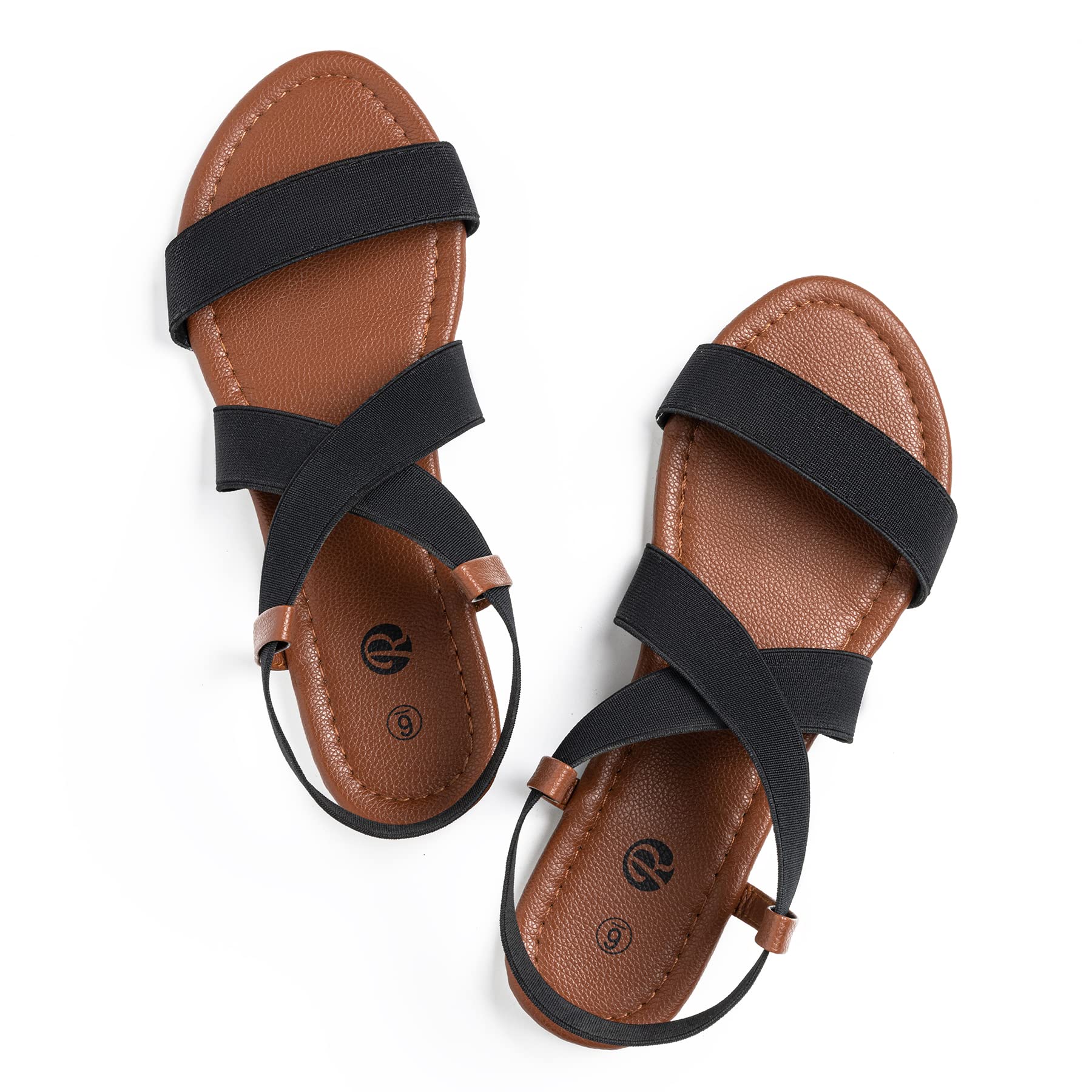 Photo 1 of ***(HEAVILY USED/ MINOR DAMAGE)***Rekayla Flat Elastic Sandals for Women Black 10