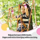 XINRUI 4 Pcs Gymnastics Grips Wristbands Kids Girls Pink Sweatbands Set view 5