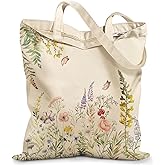Miss Adola Canvas Tote Bag with Zipper – Cute Canvas Bags for Women Aesthetic Design Reusable Totes for Shopping Work Travel