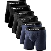 FORVEVO Mens Underwear, Merino Wool Boxer Briefs, Breathable Boxer Shorts for Men, Soft Moisture Wicking Underwear 6 Pack