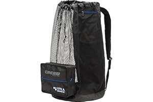 Cressi Heavy Duty Mesh Backpack 85 liters Capacity for Snorkeling, Water Sport Gear - Utila: Designed in Italy, Black, One Si