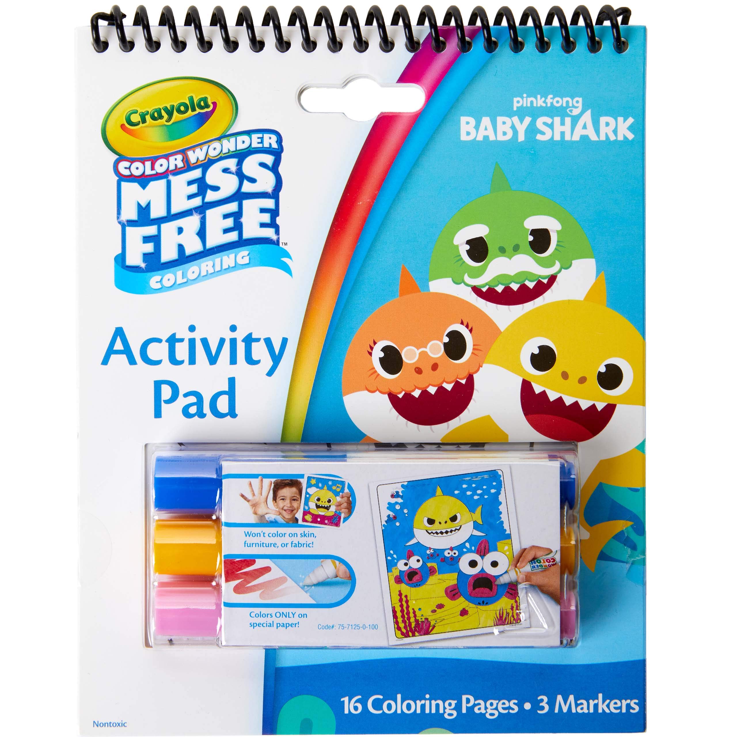 Crayola Baby Shark Color Wonder Travel Activity Pad Mess Free Colorin | amzdealz