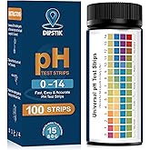 pH Test Strips (0-14) -Universal pH Test Paper Test Strips for Drinking Water, Aquarium, Pool, Hot Tub, Spa,100ct Litmus Paper pH Testing Soap Making and Food