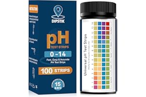 pH Test Strips (0-14) -Universal pH Test Paper Test Strips for Drinking Water, Aquarium, Pool, Hot Tub, Spa,100ct Litmus Pape