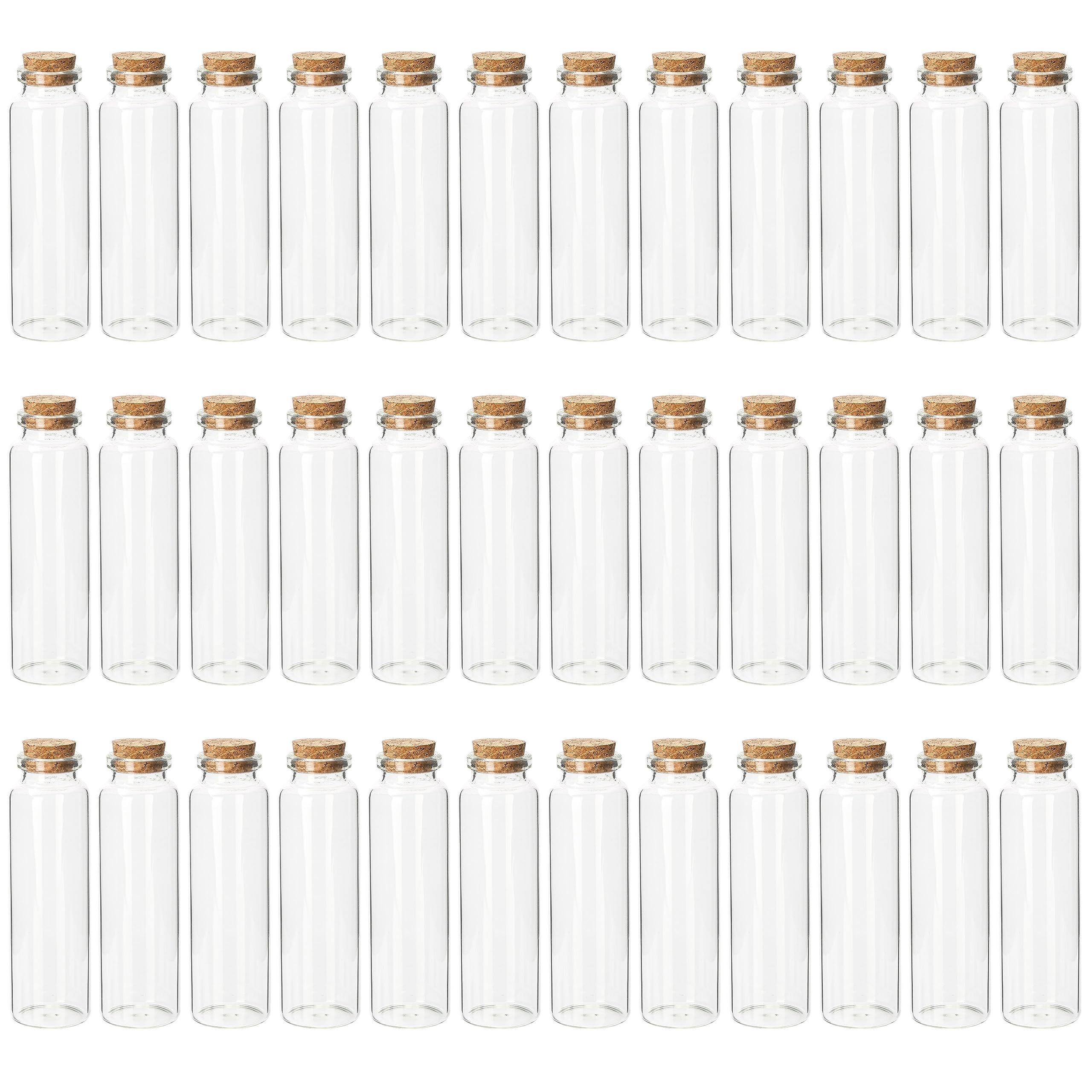 BELLE VOUS 36 Pack Glass Favour Jar Set with Cork Lids- 50ml/1.7 oz - Mini Mason Airtight Storage Bottles for Wedding Favours, Party, Kitchen Spices and Jam