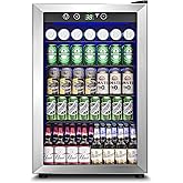 Icyglee 4.5 Cu.ft Beverage Refrigerator Cooler, 145 Can Mini Fridge with Digital Temperature Display for Soda Beer Wine, Freestanding beverage fridge with Adjustable Shelving for Home Office Bar on Fridge.com