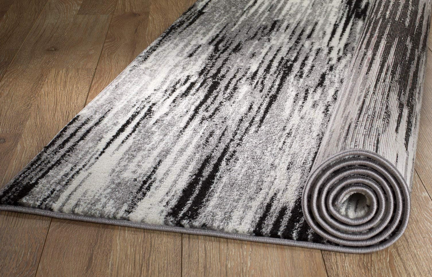 Rio Summit 305 Grey Black Area Rug Modern Abstract Many Sizes Available (5' x 7'.2"), 5' x 7'.2"