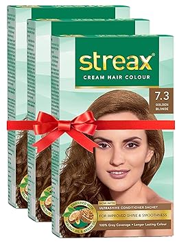 Streax Hair Colour 120 ml - Pack of 3 (Golden Blonde)