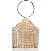 BABEYOND Women's Rhinestone Clutch Evening Bags Sparkly Glitter Round Handle Purse for 1920s Party Prom Wedding