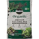 Miracle-Gro Organic Indoor Potting Mix, 16 qt. | Protects Against Over &amp; Under Watering, Planting Soil For Indoor Container Plants, Houseplants &amp; Starter Plants, OMRI Listed