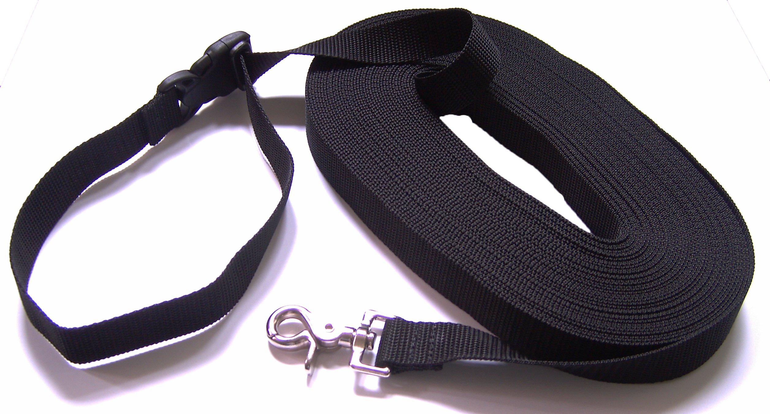 DOGS and MORE – Tracking / Training / Recall Leash with RELEASABLE wrist strap - 20 Meter (Black, 25 mm wide)