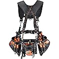 WELKINLAND Tool belt with suspenders, Tool belt suspenders for men, Tool belts for men construction, Tool belt pouches, Framer tool belt with suspenders, Carpenter tool belt with suspenders