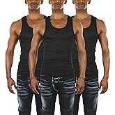 ToBeInStyle Men's Slim Fit Cotton Blend Solid Color Scoop Neck Tank Tops