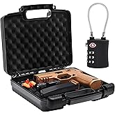 Kinghardcase 9mm Gun Case Lockable, TSA Approved Firearm Travel Case with 1 TSA Lock, Pistol Case Hard Shell, Gun Safe for Handgun, Pistol, Revolver - Shockproof Gun Storage 10.3 x 8.8 x 3 inch