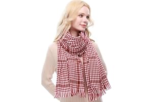RIIQIICHY Scarf for Women Fall Winter Scarf and Wraps Big Grid Warm Shawl for Cold Weather
