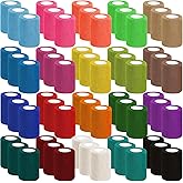 60 Pack Colorful Self Adhesive Bandage Wrap Bulk 3 Inch x 5 Yards Cohesive Bandage,Vet Wrap Breathable Elastic Self-Adherent Tape for Stretch Athletic Sports Wrist Ankle Dogs Pet Vet Wrap