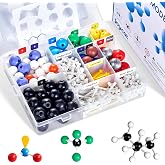 JoyCat 246-Piece Molecular Model Kit for Organic and Inorganic Chemistry | Includes 86 color-coded atoms, 153 bonds, 6 lone pairs, remover tool, learning guide and labeled storage box