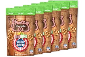 Knotty Pretzels “The Official Pretzel of Beer” 7.5 oz Individual Seasoned Pretzels in Resealable Pretzel Snack Bags, The Perfect Pairing for Beer, Chile Lime Flavor (6-Pack)
