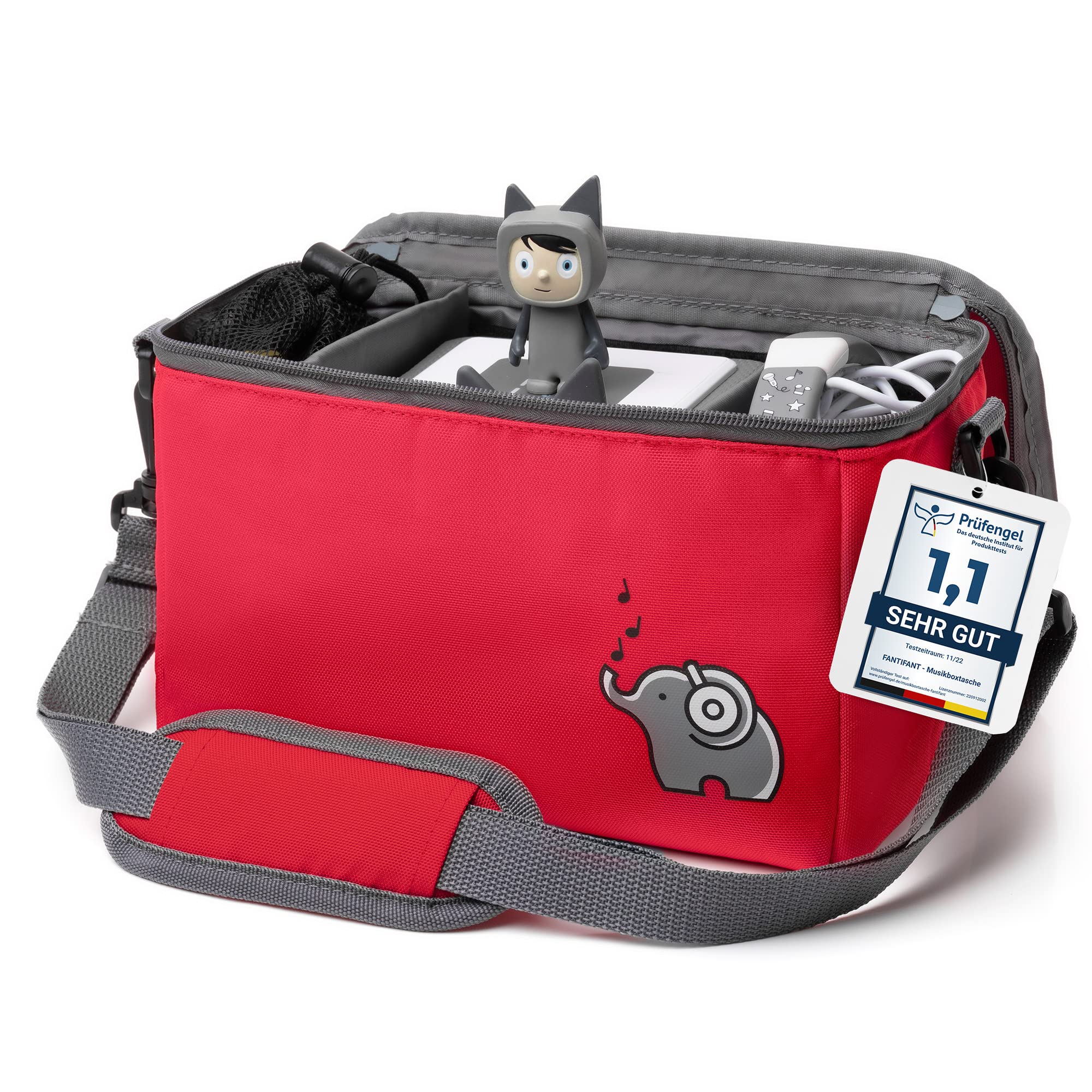 Fantifant Music Box Transport Bag for Toniebox and Tigerbox - Mesh Bag Included - Recycled PET Arrot